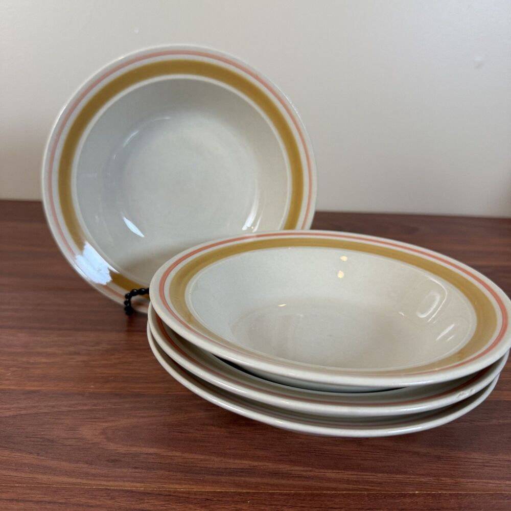 Vintage Newcor Stoneware Daydream 7” Bowls. Set Of 4 Japan